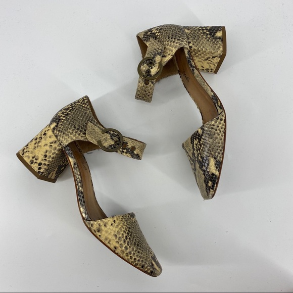 Free people snakeskin closed toe block heels - Picture 3 of 6